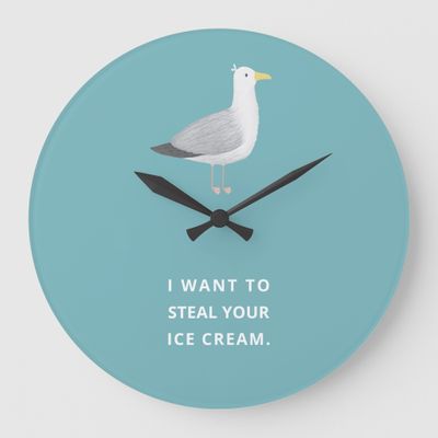 Cheeky Seagull Meme Wall Clock