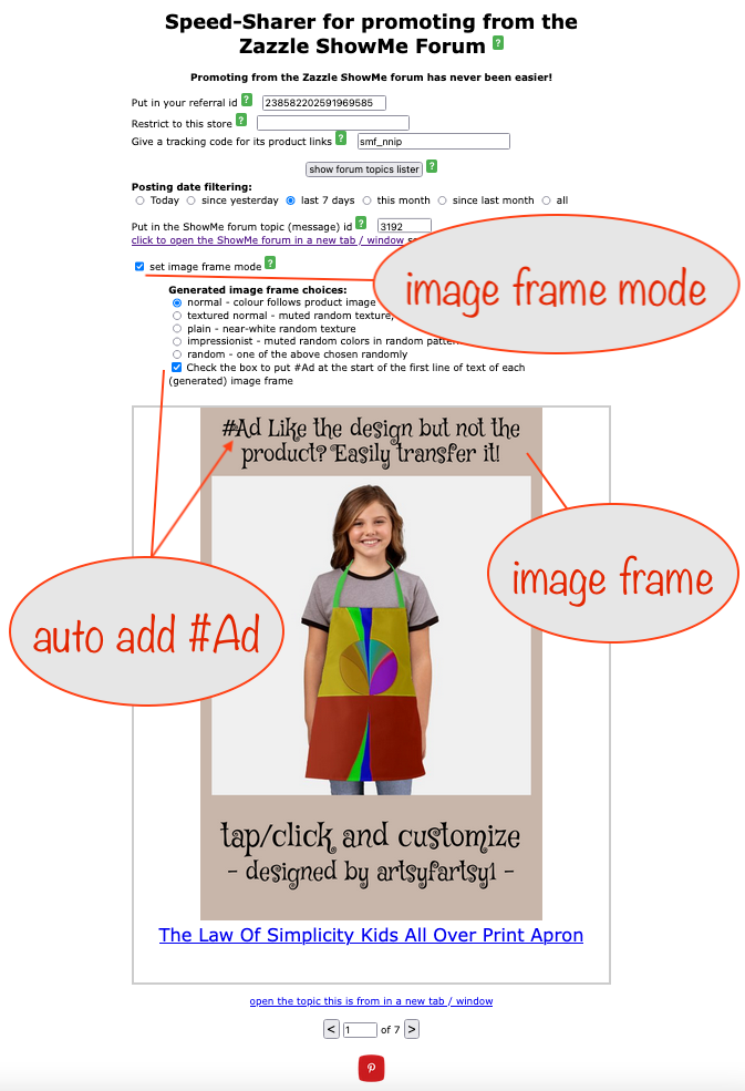 auto add #Ad with image frames