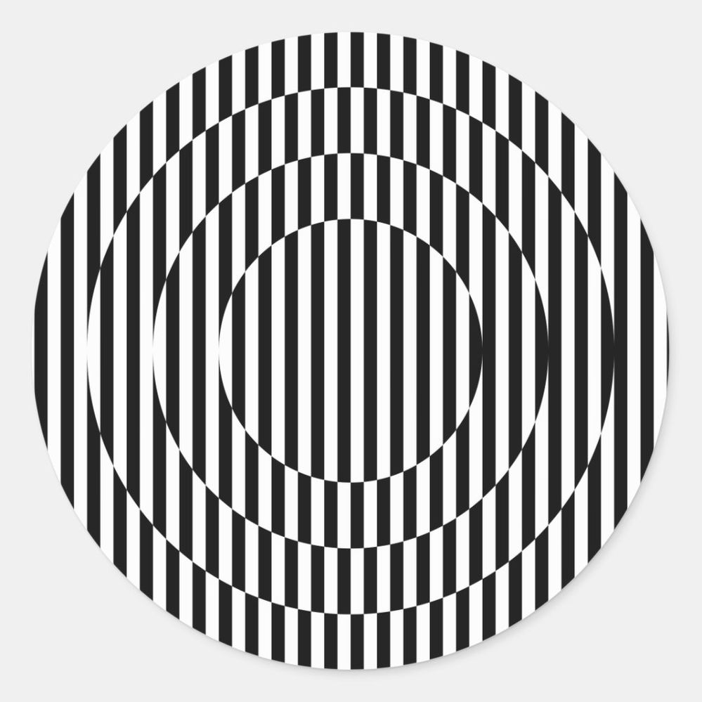 Stripes, going in circle! classic round sticker