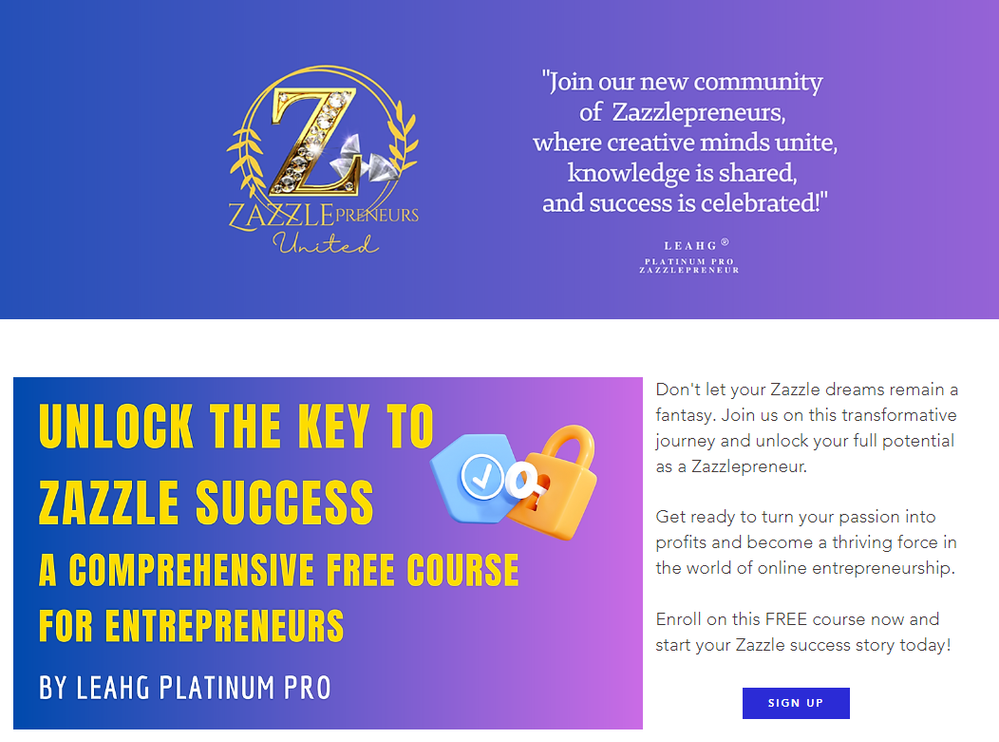 zazzlepreneurs landing page.png