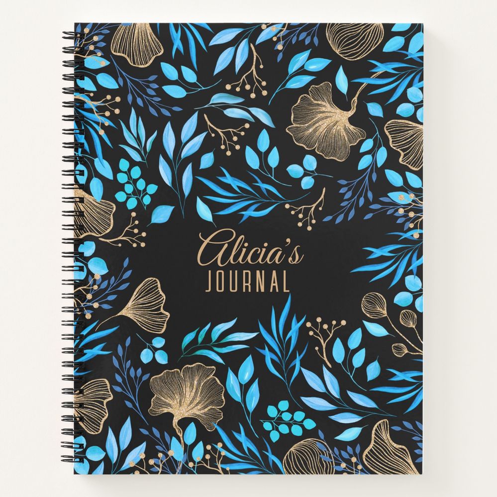 Black Gold Luxury floral notebook.jpg