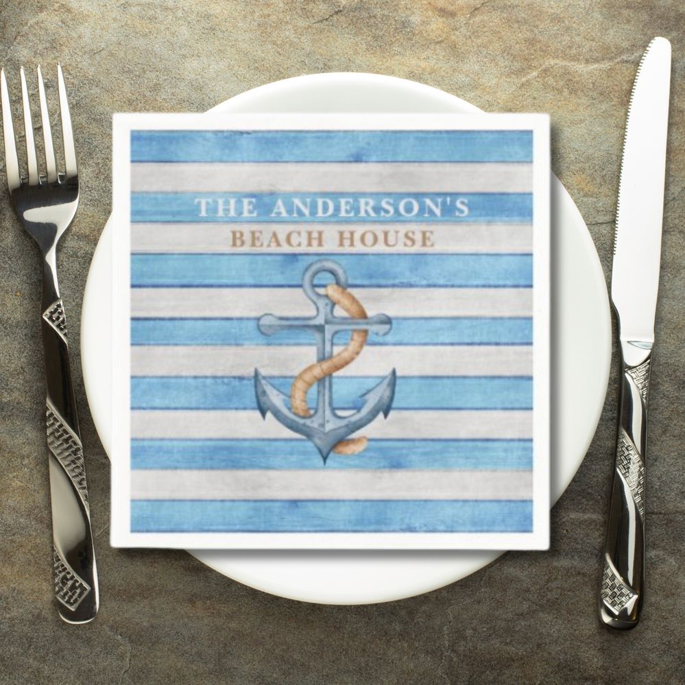 Rustic Nautical Stripes Anchor Napkin.jpg
