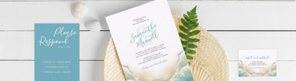 Beach Wedding Invitation Suite