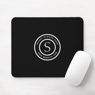 Zazzle Logo Professional Plain Simple Black Mouse Pad (With Mouse).png