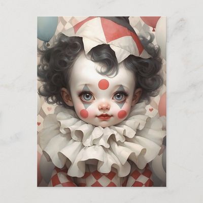 cute_baby_clown_with_vintage_colors_postcard-r45360a9d60944837b826bc83c08acd1d_qdey1_1024