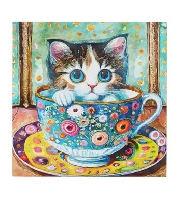 Cute Teacup Cat Art