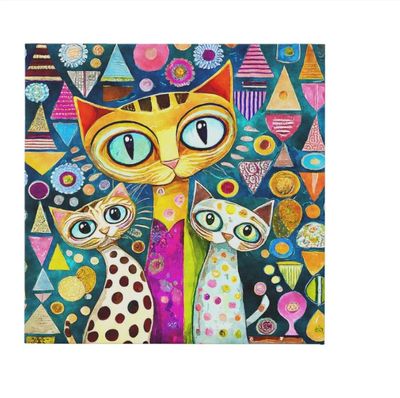 Cute Whimsical Cat Art